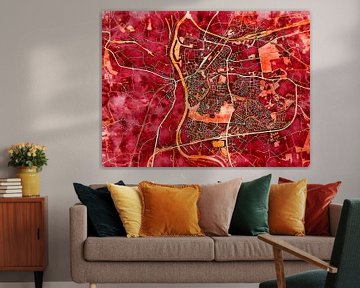 Kaart van Zutphen in de stijl 'Amber Autumn' van Maporia