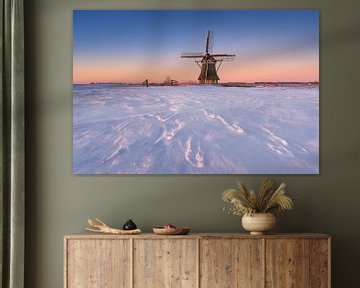 Mühle im Schnee | Winter in den Niederlanden | Naturfoto von Marijn Alons