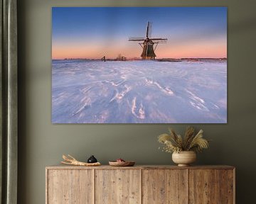 Molen in de sneeuw | Winter in Nederland | Natuurfoto van Marijn Alons