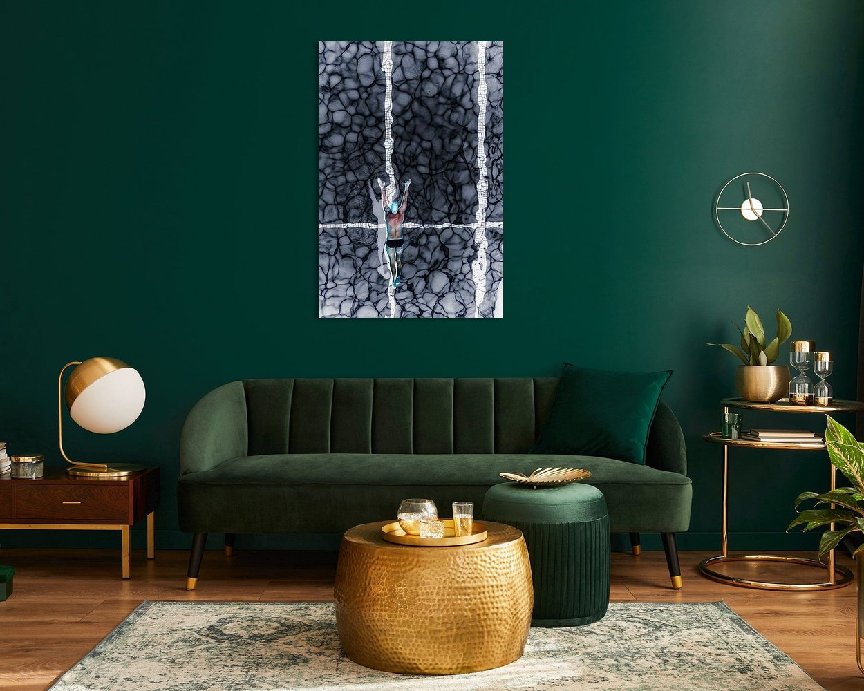 Voorbeeld van het werk in een kamer