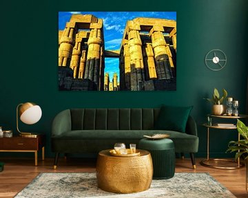 Zuilen bij Luxor Tempel in Luxor Egypte van Dieter Walther