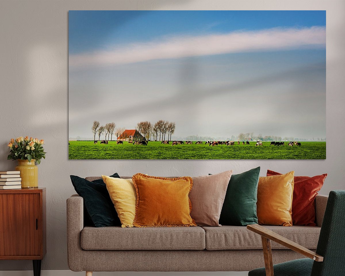 Voorbeeld van het werk in een kamer