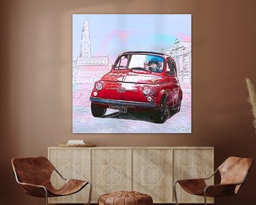 Bambino, Fiat 500 vintage car van Marjoline Delahaye