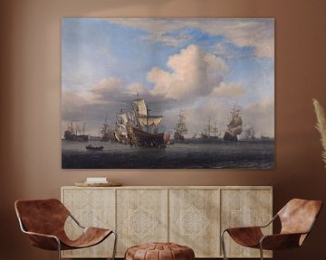 Veroverde Engelse schepen na de Vierdaagse Zeeslag, ca. 1666 van Atelier Liesjes