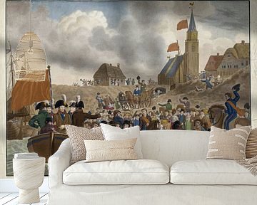 Aankomst Willem I bij Scheveningen, 1813 van Atelier Liesjes
