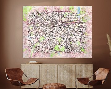 Kaart van Eindhoven in de stijl 'Soothing Spring' van Maporia