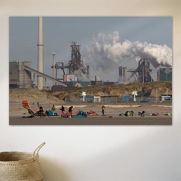 La vie à la plage à Wijk aan Zee sur Liesbeth Vogelzang