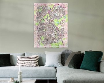 Kaart van Delft in de stijl 'Soothing Spring' van Maporia