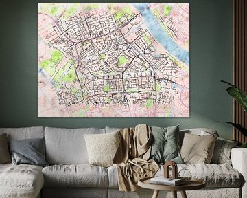 Kaart van Spijkenisse in de stijl 'Soothing Spring' van Maporia