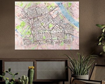 Map of Spijkenisse with the style 'Soothing Spring' by Maporia