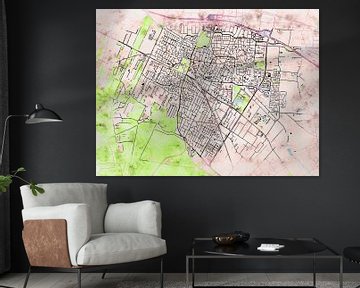 Map of Veenendaal with the style 'Soothing Spring' by Maporia