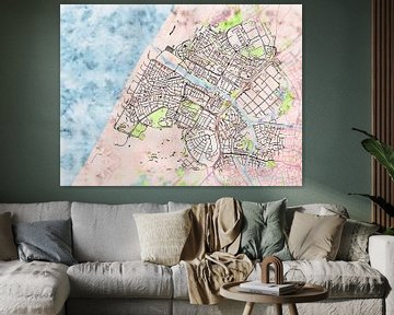 Kaart van Katwijk in de stijl 'Soothing Spring' van Maporia