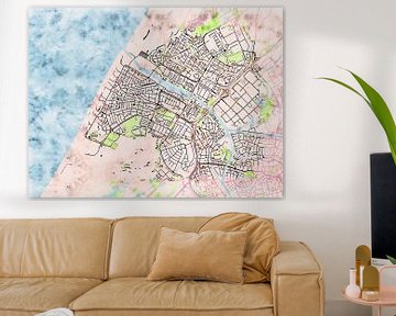 Map of Katwijk with the style 'Soothing Spring' by Maporia