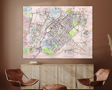 Map of Heerhugowaard with the style 'Soothing Spring' by Maporia