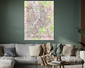 Kaart van Venlo in de stijl 'Soothing Spring' van Maporia