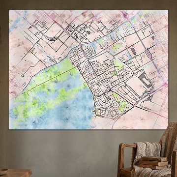 Map of Aalsmeer with the style 'Soothing Spring'