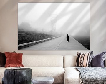 Eisenbahnpark im Nebel von Joris Buijs Fotografie