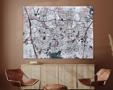Kaart van Breda in de stijl 'White Winter' van Maporia