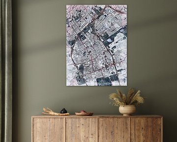Kaart van Delft in de stijl 'White Winter' van Maporia