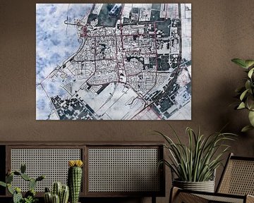 Carte de Lelystad avec le style 'White Winter' sur Maporia