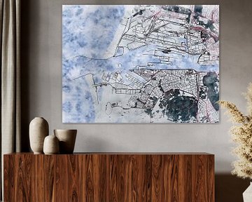 Carte de IJmuiden avec le style 'White Winter' sur Maporia