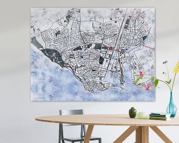 Carte de Vlissingen avec le style 'White Winter' sur Maporia