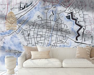 Map of Gorinchem centrum with the style 'White Winter'