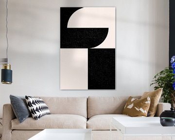 Schwarz und weiß minimalistische geometrische Poster mit Kreisen 9 von Dina Dankers