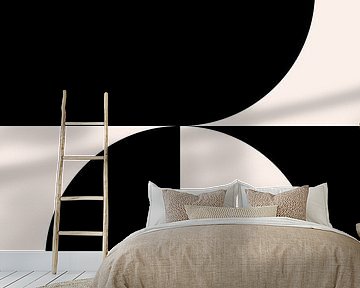 Moderne geometrische, minimalistische Kunst in Schwarz und Weiß Nr. 5 von Dina Dankers