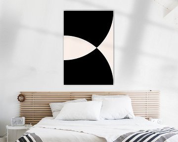 Affiche géométrique minimaliste noire et blanche avec des cercles 3 sur Dina Dankers