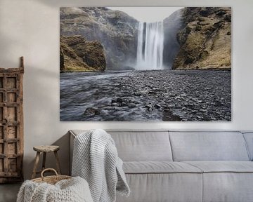 Waterval in IJsland. van Nick Schouwenaars