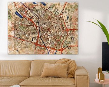 Map of Utrecht with the style 'Serene Summer' by Maporia