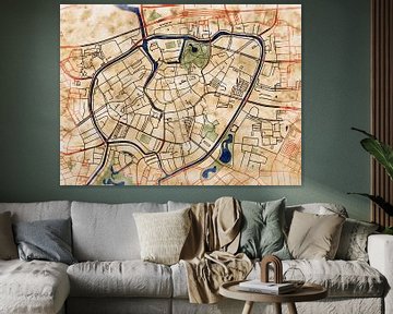 Map of Breda centrum with the style 'Serene Summer' by Maporia