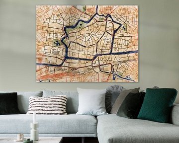 Map of Leeuwarden centrum with the style 'Serene Summer' by Maporia