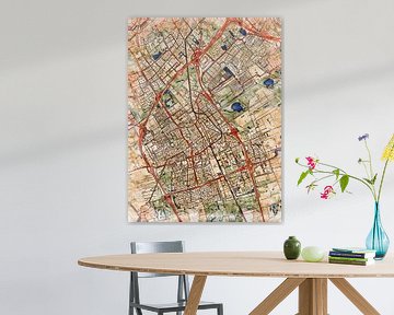 Kaart van Delft in de stijl 'Serene Summer' van Maporia