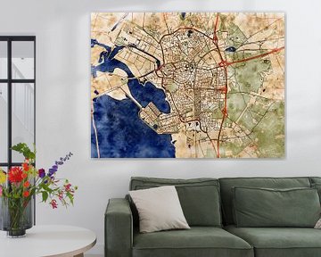 Map of Bergen op Zoom with the style 'Serene Summer' by Maporia