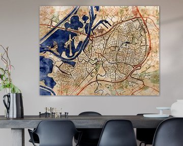 Kaart van Roermond in de stijl 'Serene Summer' van Maporia