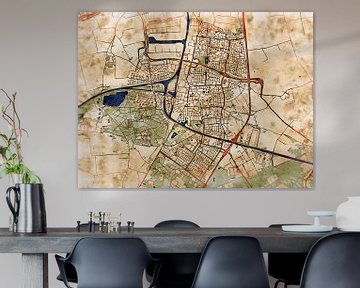 Map of Oosterhout with the style 'Serene Summer' by Maporia