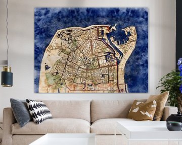 Kaart van Den Helder in de stijl 'Serene Summer' van Maporia