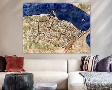 Map of Huizen with the style 'Serene Summer' by Maporia