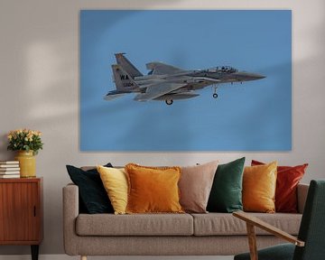 A McDonnell Douglas F-15C Eagle returns to its home base Nellis Air Force Base. by Jaap van den Berg