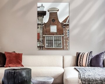 Grachtenpand met klokgevel | Fine art foto print | Nederland, Europa van Sanne Dost