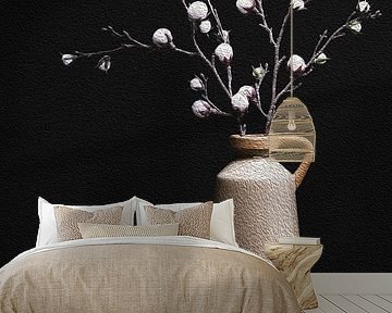 Artificial flowers with vase by Mei Bakker