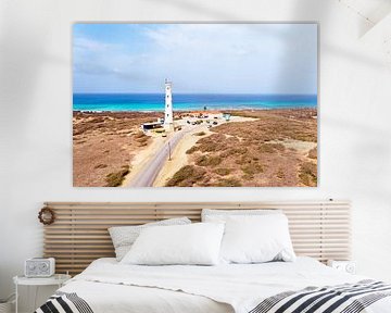 Luchtfoto van vuurtoren 'California Lighthouse' op Aruba op de Nederlanse Antillenba van Eye on You