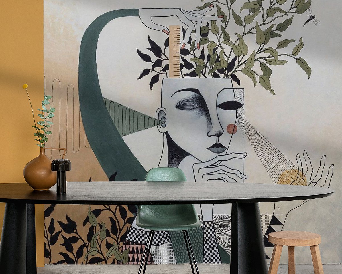 Voorbeeld van het werk in een kamer