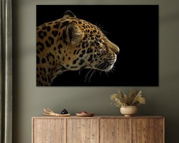 Portrait of a panther by Karin aan de muur