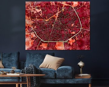 Kaart van Turnhout in de stijl 'Amber Autumn' van Maporia