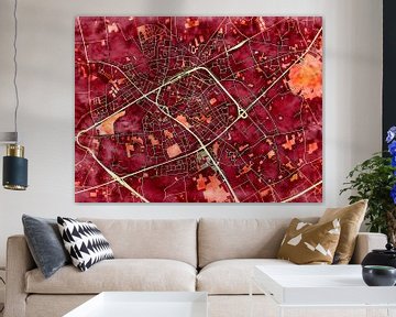 Map of Sint-Niklaas with the style 'Amber Autumn' by Maporia