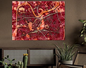 Kaart van Dendermonde in de stijl 'Amber Autumn' van Maporia