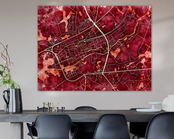 Map of Ninove with the style 'Amber Autumn' by Maporia